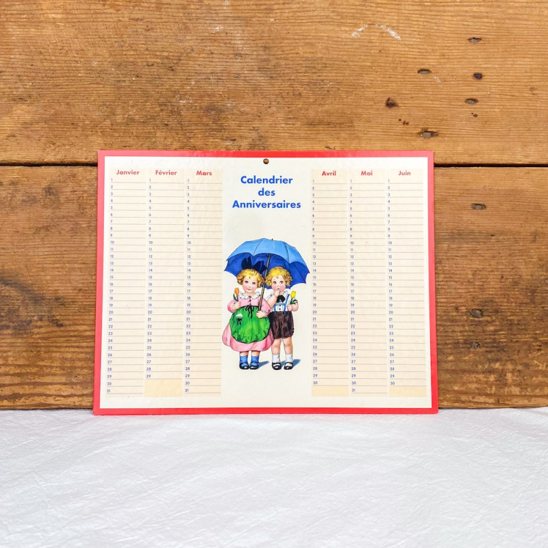 Calendrier des anniversaires