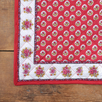 Set de table en tissu Fleurs d'Arles rouge Souleiado