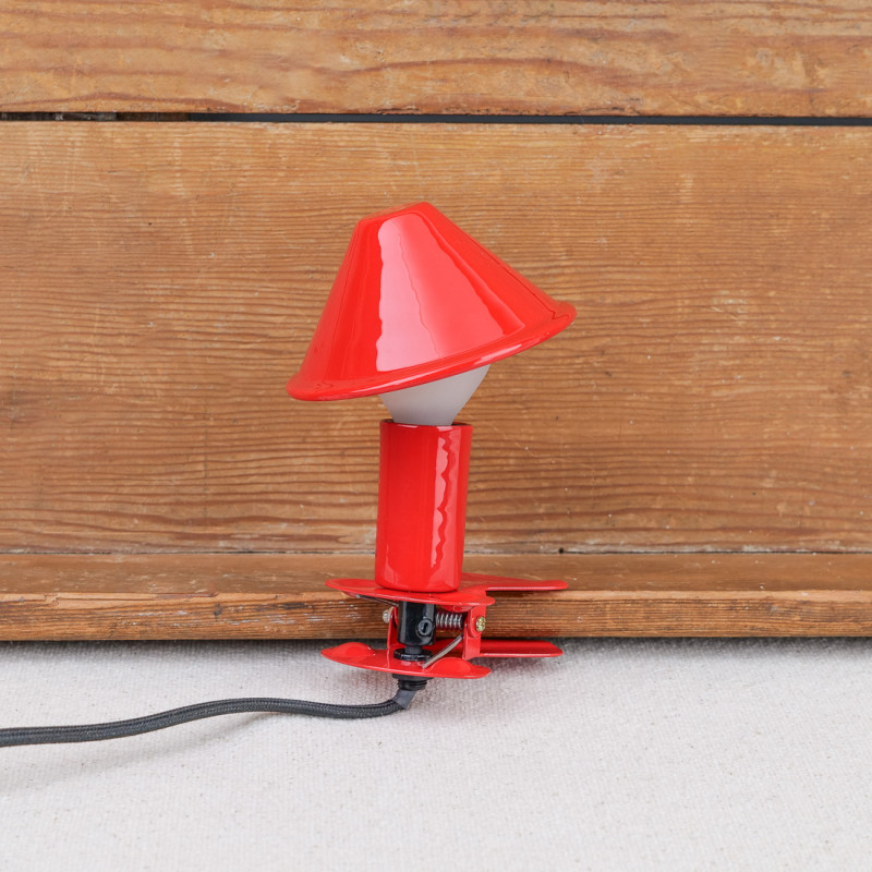 Lampe à clip champignon rouge