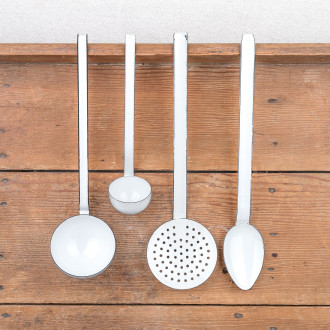 Ustensile de cuisine émail blanc