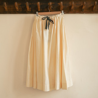 Jupe longue taille élastique ivoire