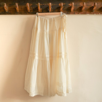 Jupe longue ivoire à volants