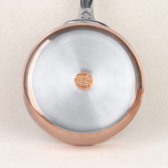 Straight copper sauté pan made in France