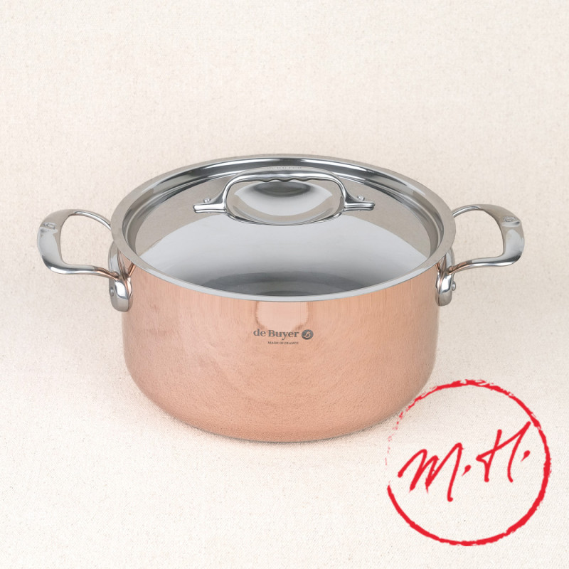 Faitout avec couvercle cuivre prima matera induction ø 24cm