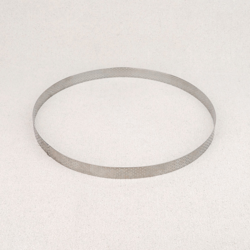 Perforated stainless steel pie ring De Buyer 28.5 cm