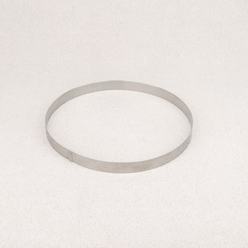 Perforated stainless steel pie ring De Buyer 20.5 cm