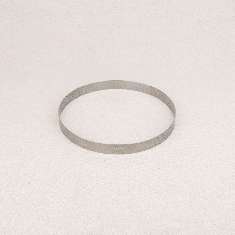 Perforated stainless steel pie ring De Buyer 15.5 cm
