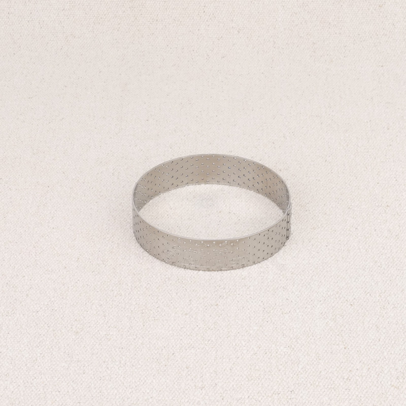 Perforated stainless steel pie ring De Buyer 8.5 cm