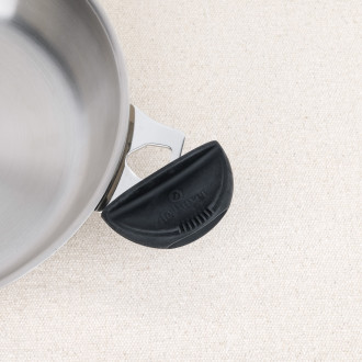 Twisty stainless steel frying pan De Buyer removable silicone handles