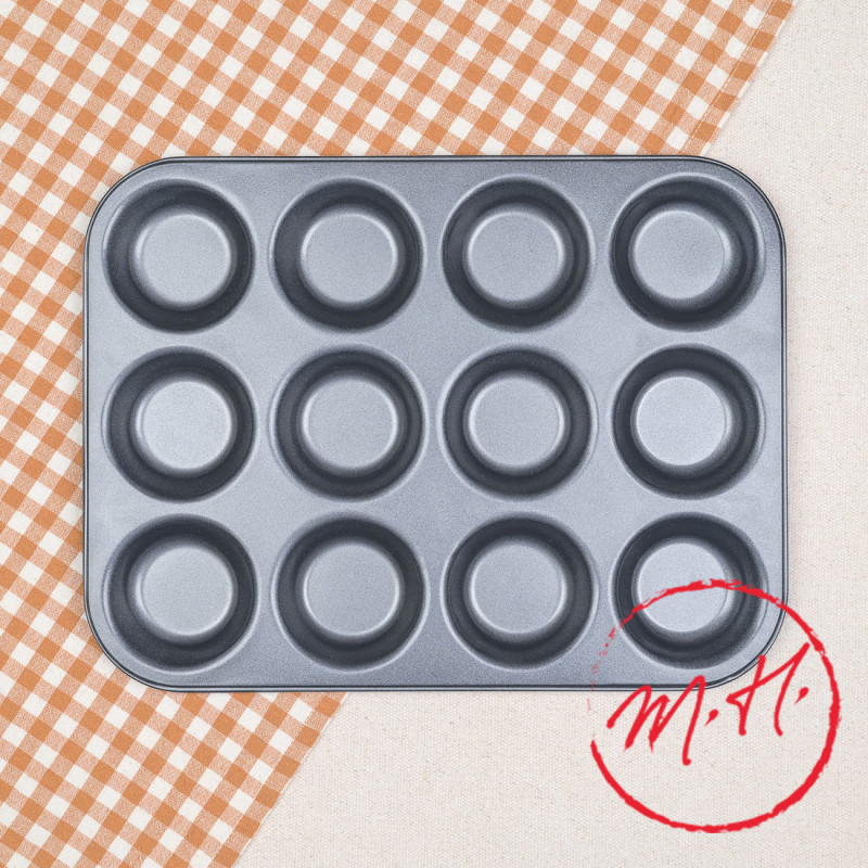 Moule en acier pour 12 tartelettes De Buyer ø 7cm