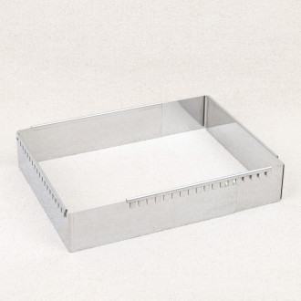 Extendable square stainless steel cooking frame De Buyer