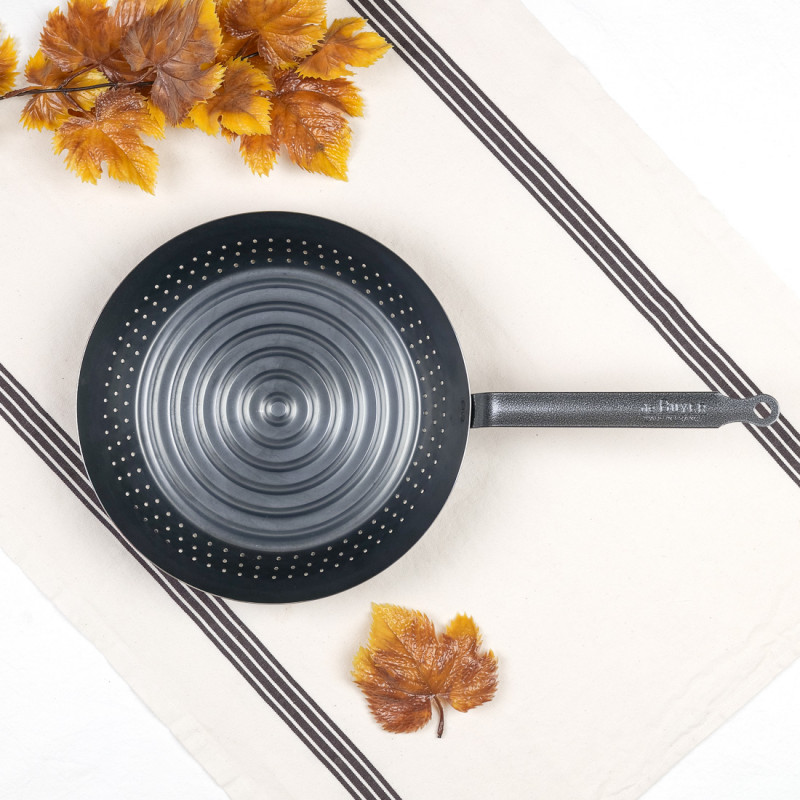 Chestnut pan on fire