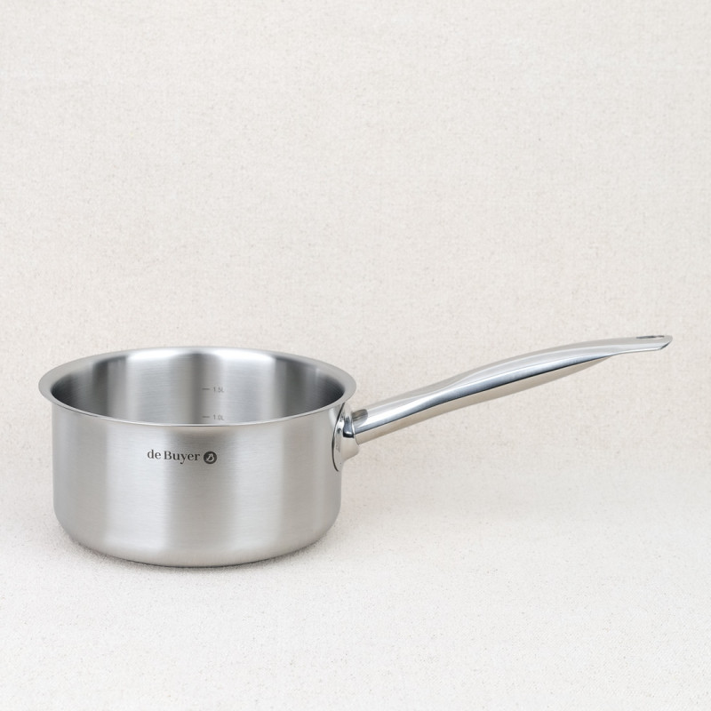 De Buyer Casseruola Prim'Appety Diametro 18 Cm | Acciaio Inox | Pentolino Professionale Per Cucina | Made In France
