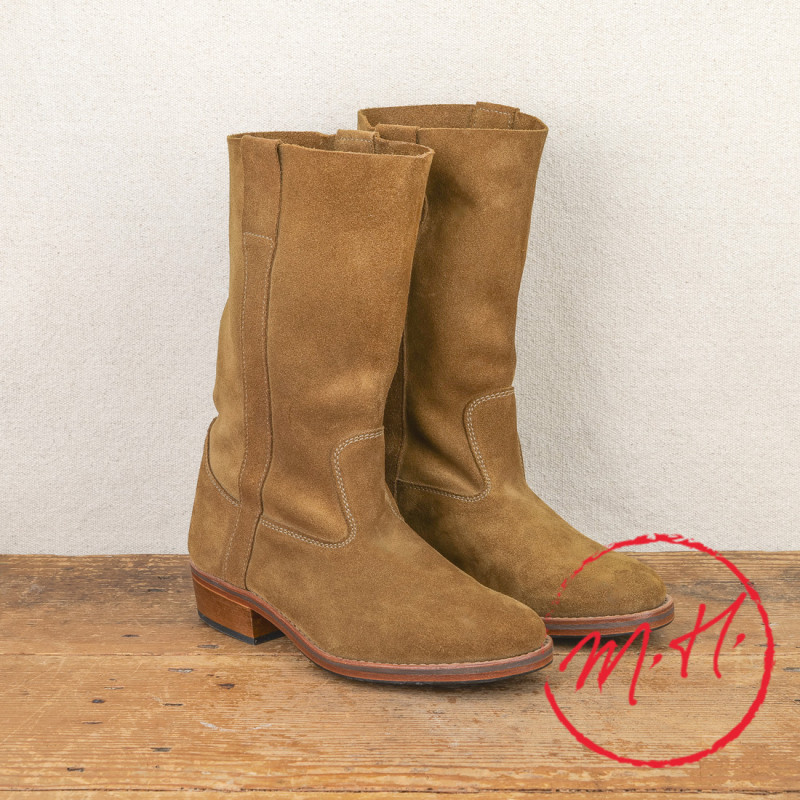 Bottes Gardianes en daim souple havane