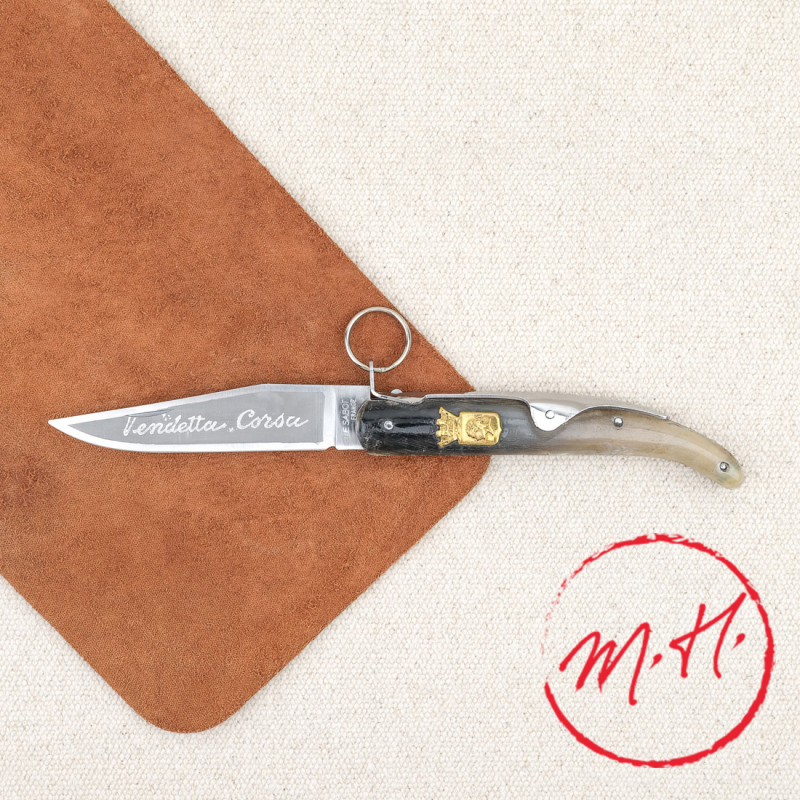 Couteau Vendetta en corne naturelle