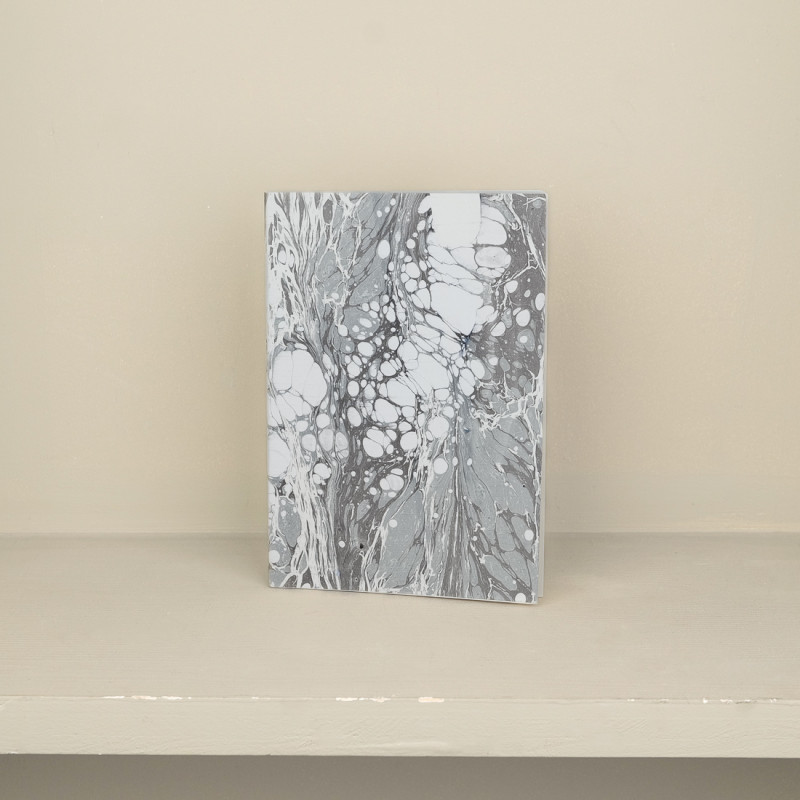 A5 notebook in grey marbled paper
