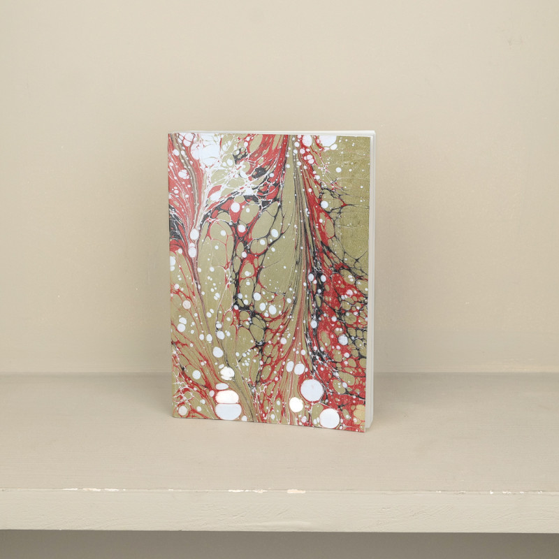 A5 notebook in khaki marbled paper