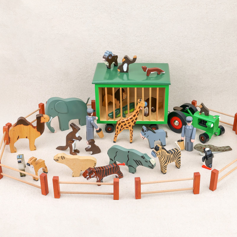 Zoo et ses animaux en bois