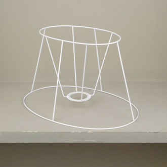 White wire oval lampshade carcass