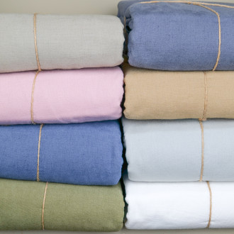 Housse de couette en lin et coton coloré