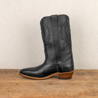 Black Santiag gardiane boot