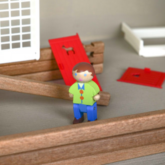 wooden chalet building set