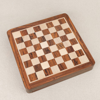 Jeu d'échecs à tiroir en bois