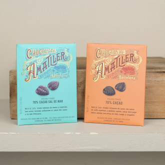 Amatller Barcelona dark chocolate leaves