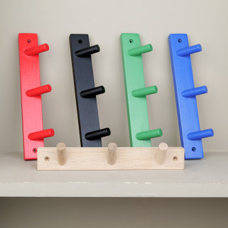 Wooden coat rack with 3 hooks