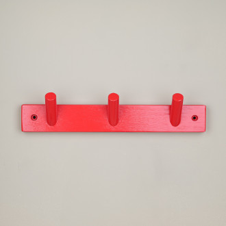 Red wooden coat rack