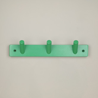 Green wooden coat rack