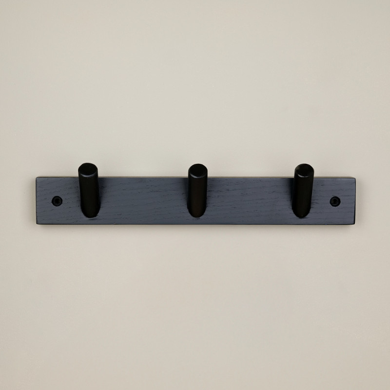 Black wooden coat rack
