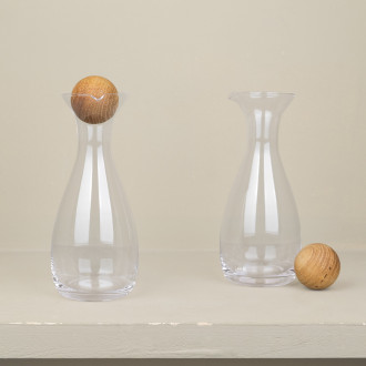 Oil and vinegar cruet set in blown glass