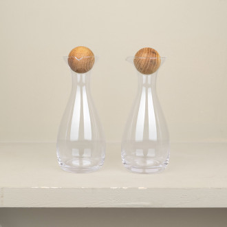 Set huilier et vinaigrier en verre transparent