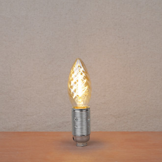Ampoule LED torche E14 / 2,5W verre ambré