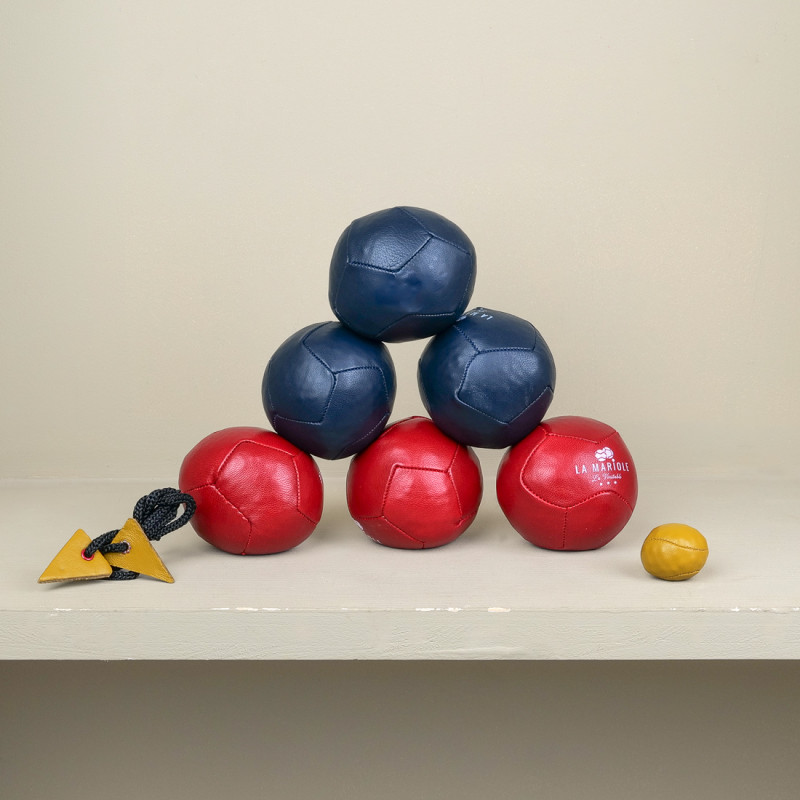 Boules de pétanque souples rouge bleu