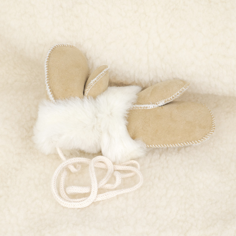 Moufles pour bébé en agneau