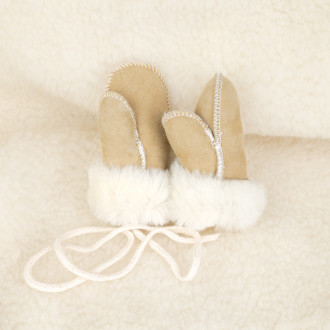 Moufles pour bébé en agneau