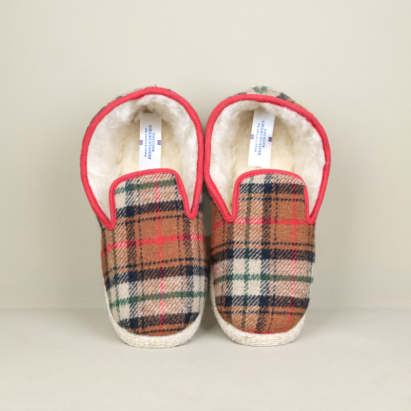 Chaussons Charentaises traditionnels écossais