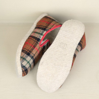 Traditional Charentais tartan slippers