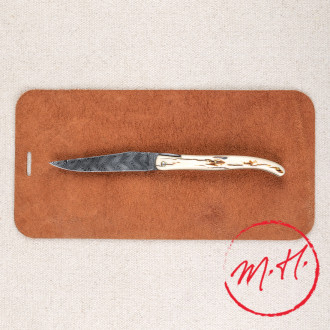 Couteau Laguiole Tour Eiffel, manche en croute ivoire de mammouth