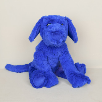 Doudou chien bleu