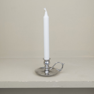 Bougeoir en métal argenté pour bougie cylindrique