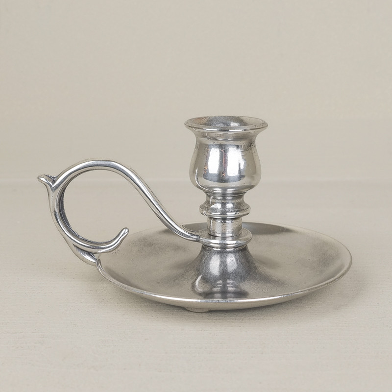 Silver-plated candlestick with handle