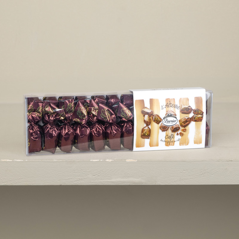 Réglette de bonbons fourrés au café