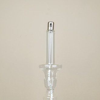 Candelabra oil lamp in transparent glass
