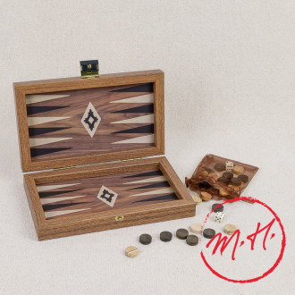 Wooden folding backgammon