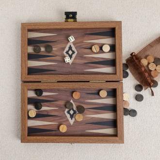 Wooden folding backgammon