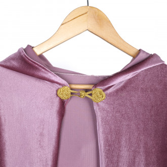 Pink velvet cape suit