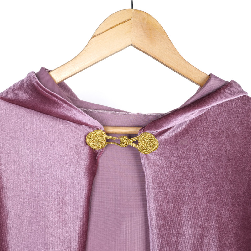 Pink velvet cape suit